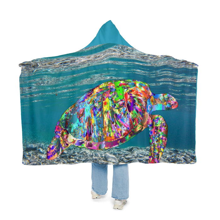 Sea Turtle Sherpa Hooded Blanket