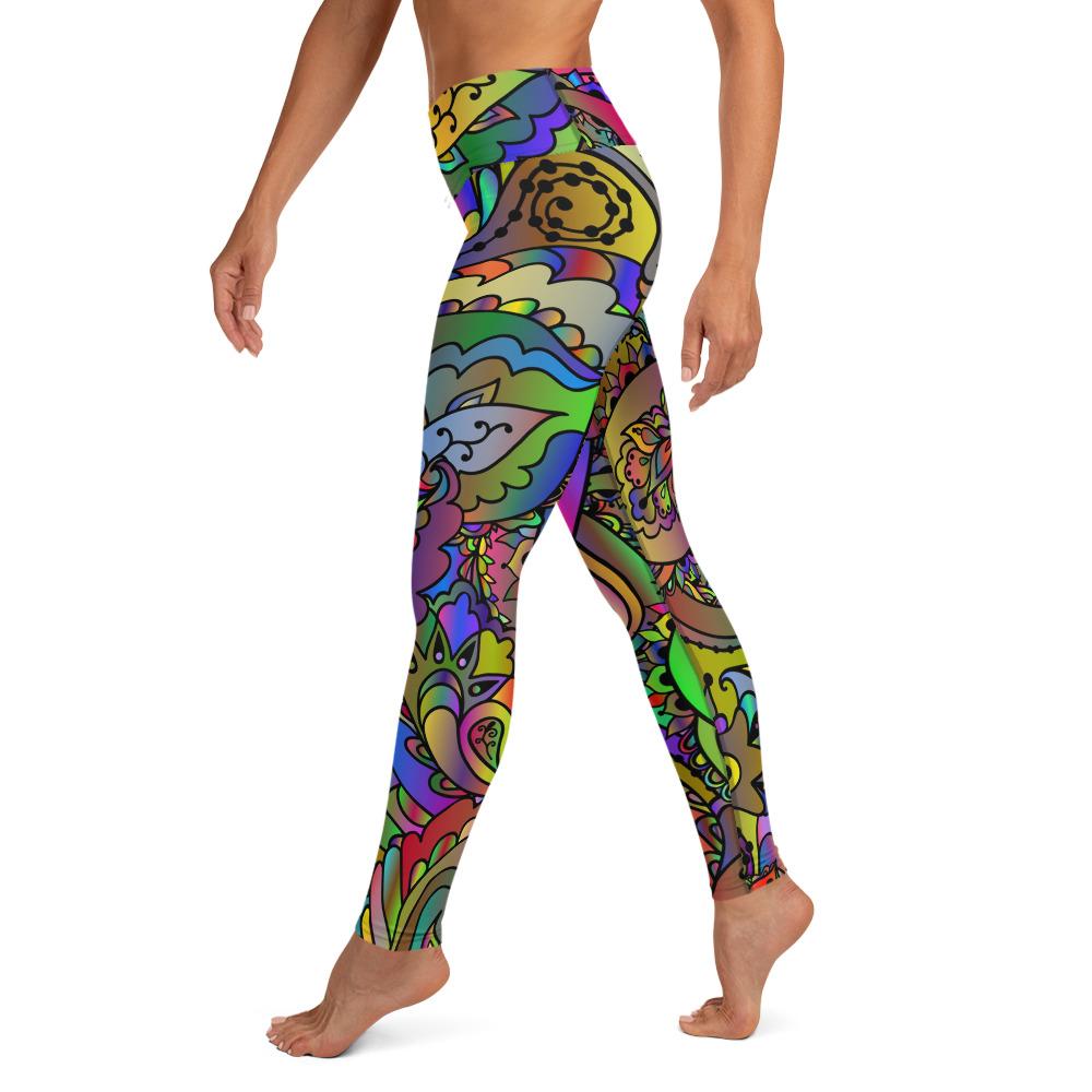 Colorful Paisley Butterfly Yoga Leggings