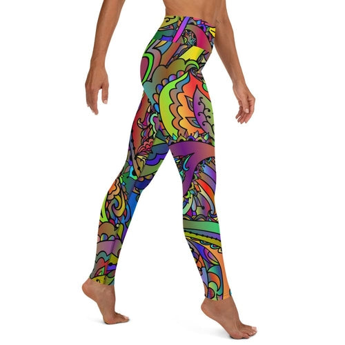 Colorful Paisley Butterfly Yoga Leggings