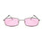 Vintage Sunglasses Hippie Slim Square Frame Shades Red Black Lens