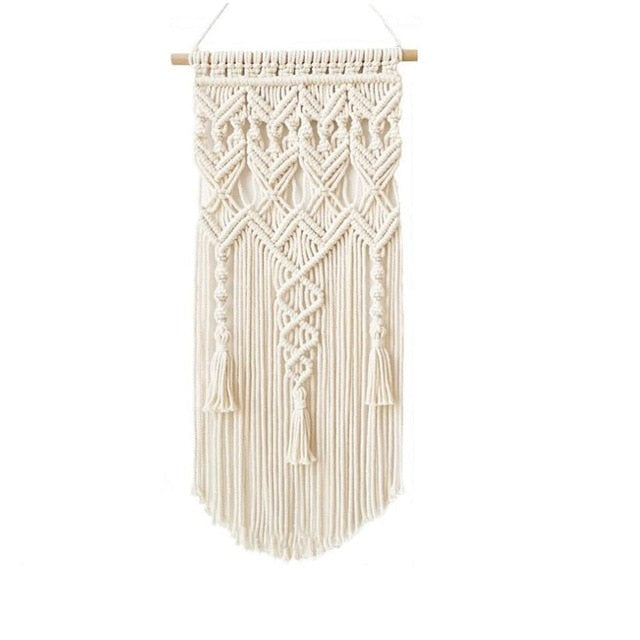 Nordic Bohemian Hand-woven Cotton Rope Tassel Tapestry Wall Decoration Macrame Wall Hanging Decor 3 Style
