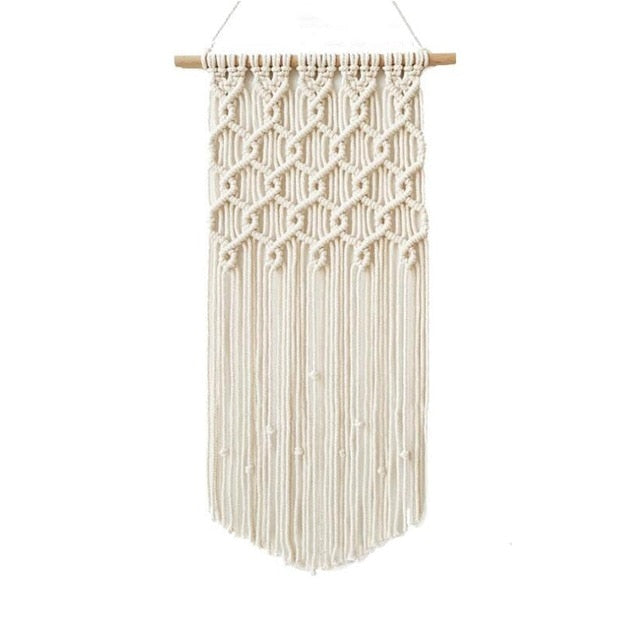 Nordic Bohemian Hand-woven Cotton Rope Tassel Tapestry Wall Decoration Macrame Wall Hanging Decor 3 Style