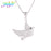 Juya Sorority  Gold/Silver Peace Pigeon Bird Pendant Necklace For Women