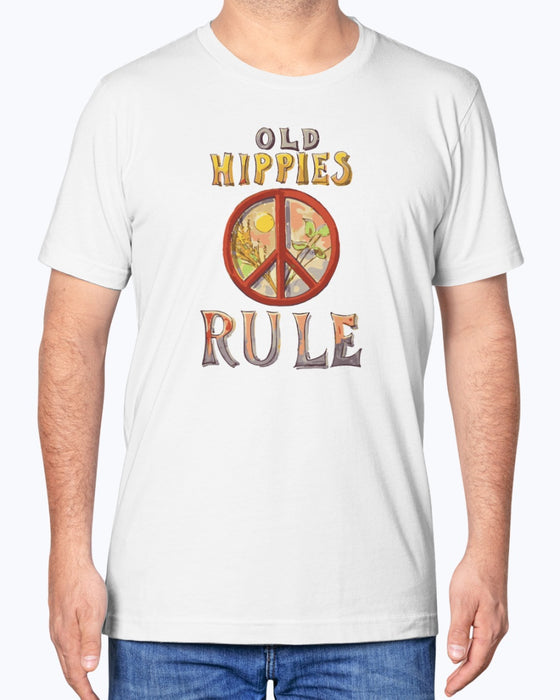 old hippies rule unisex tee
