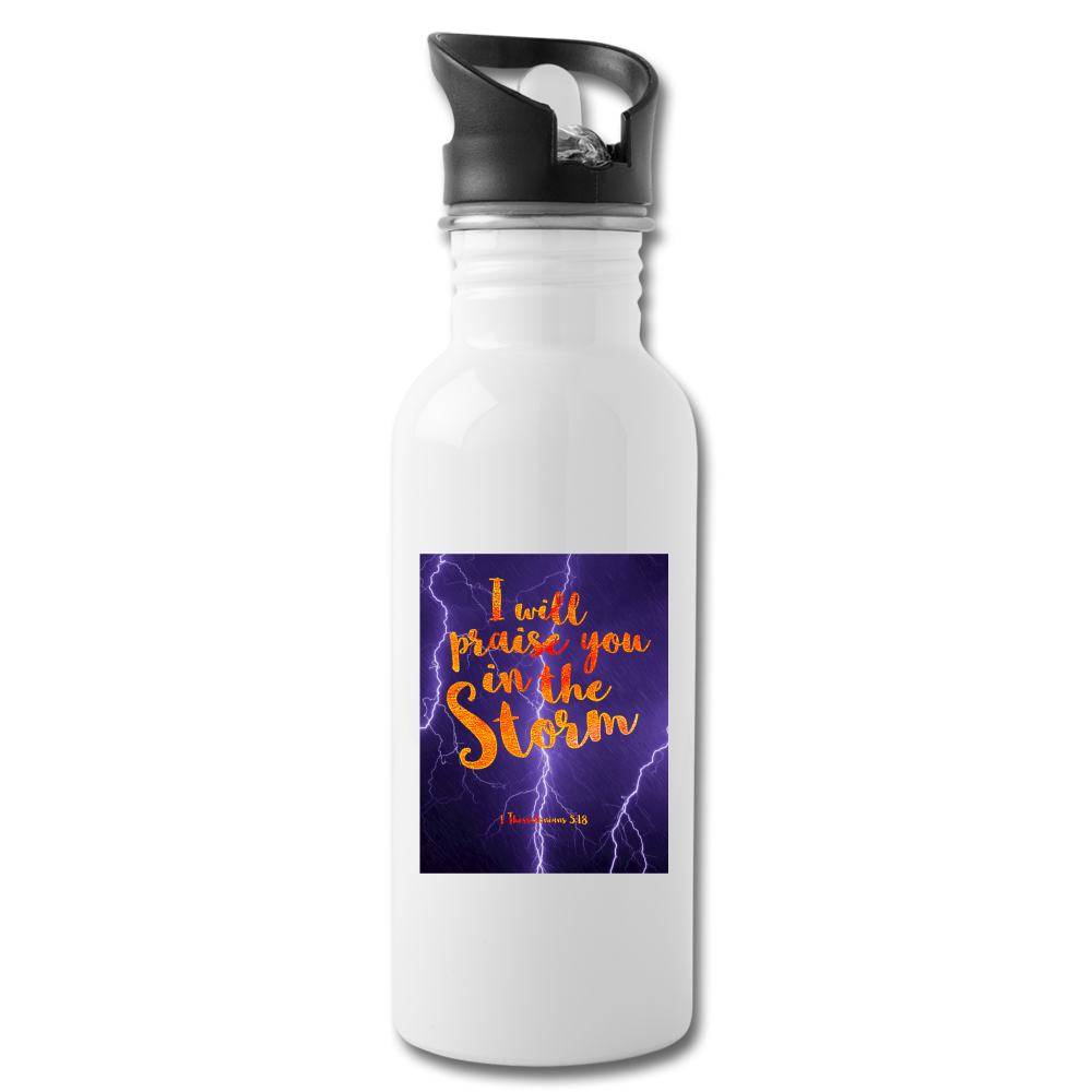 Praise You in the Storm Water Bottle - white