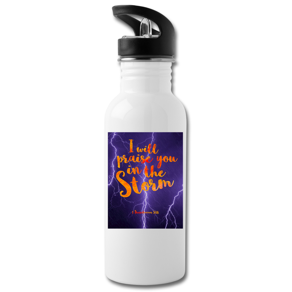 Praise You in the Storm Water Bottle - white