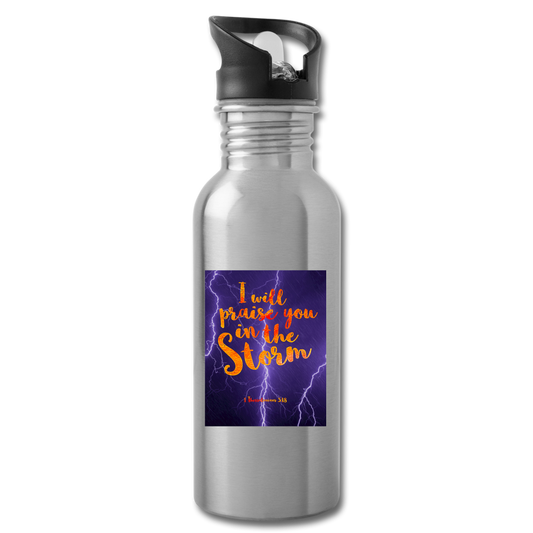 Praise You in the Storm Water Bottle - silver